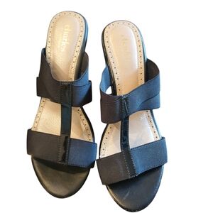 Charles David Black T Strap Wedges